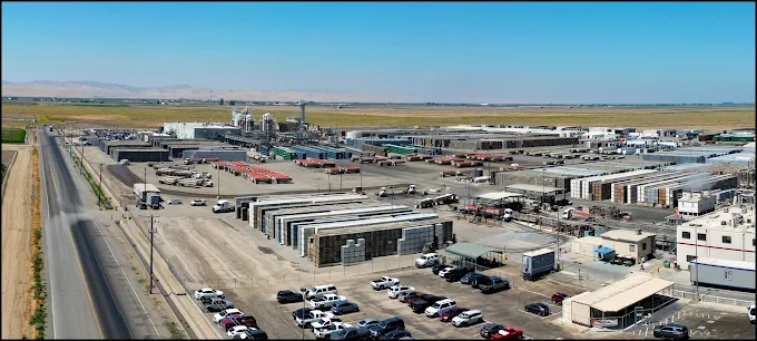 Aerial view of the Ingomar Packing facility in Los Banos, California
